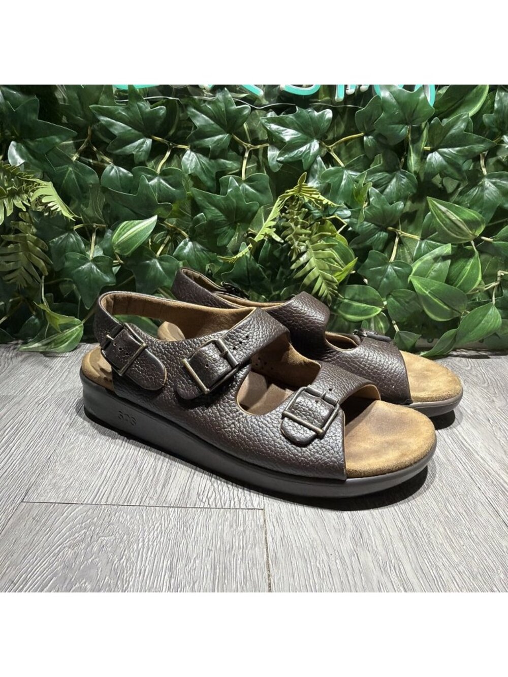 SAS Bravo Sandal Brown Leather 10.5 Wide Men's Shoes Comfort